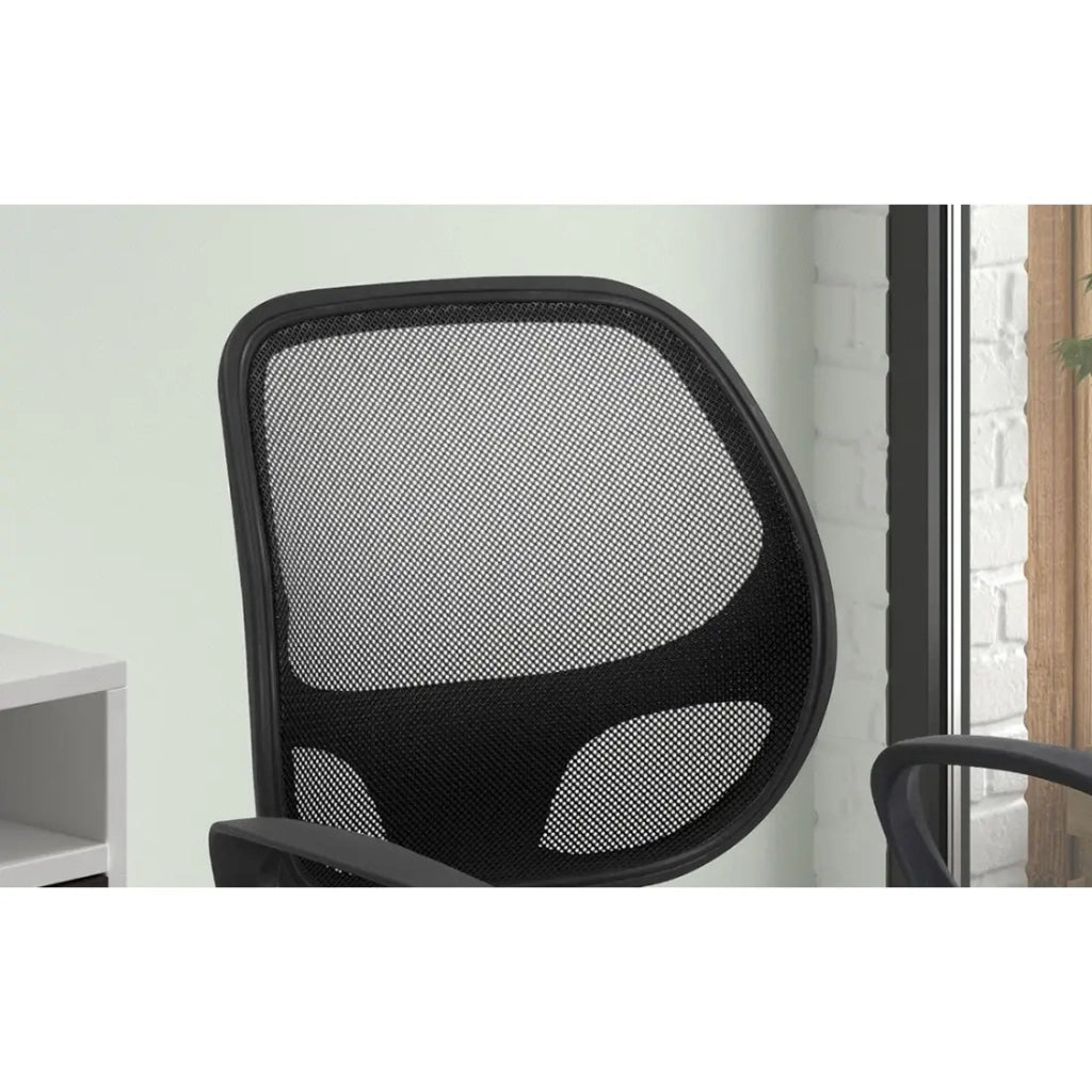 Sedia da ufficio IPOLIST – Tessuto a rete nero – Altezza regolabile 86-98 cm – Stile moderno ed ergonomico