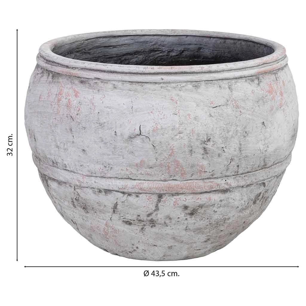 Vaso in fibra di vetro bianco 43,5x43,5x32 cm