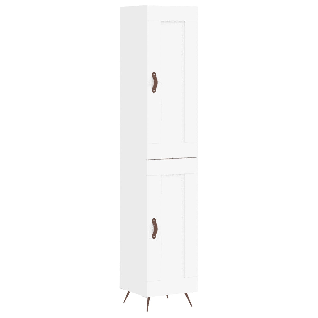 Credenza-Buffet-Armadio da cucina Bianca 34,5x34x180 cm in Legno Multistrato 570306