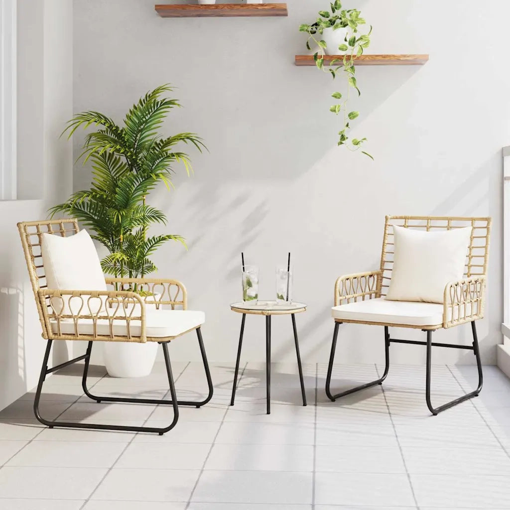 vidaXL Set da Pranzo per Giardino 3 pcs Marrone e Crema