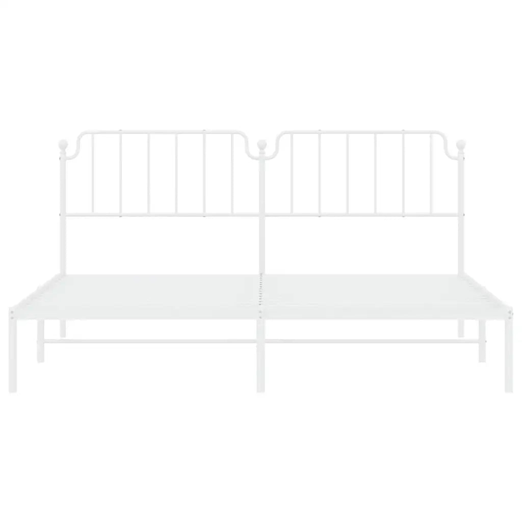 Giroletto con Testiera-Struttura Letto con testiera Metallo Bianco 193x203 cm 967856