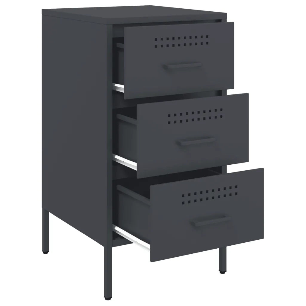 Comodino Antracite 36x39x68 cm in Acciaio 843082