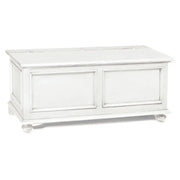 Cassapanca arte povera in legno massello e mdf con rifinitura in bianco 100x44x51 H