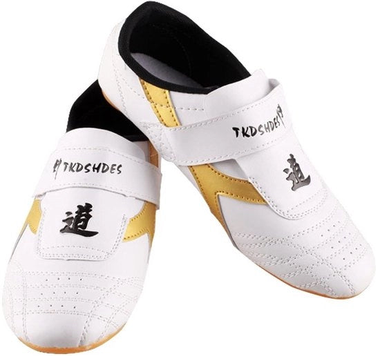 Scarpe da Taekwondo con materiale respirante - Boxe da allenamento leggere - Kung Fu/Tai Chi - Zampe antiscivolo TPR - Cinture adattive - Progettazione comoda - Scarpe da sport