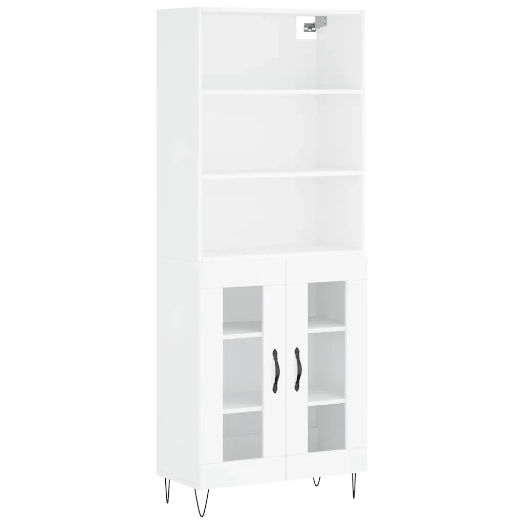 Credenza | Madia | Buffet da pranzo | Armadio da pranzo Bianca 69,5x34x180 cm in Legno Multistrato