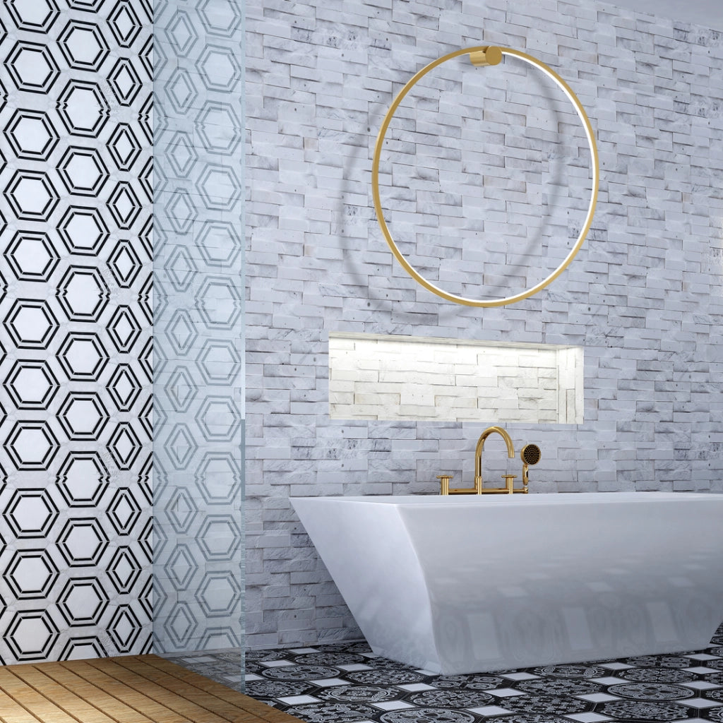 Applique bagno anello oro Ø80 LED 46W IP44 Milagro
