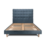 Letto 150x200 cm con testata imbottita - tessuto bouclé