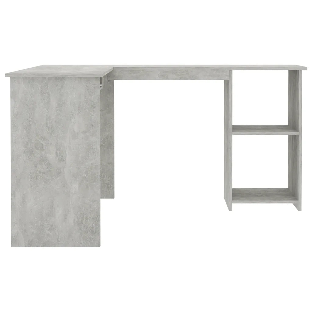 Scrivania Angolare a L Grigio Cemento 120x140x75cm Multistrato 800751