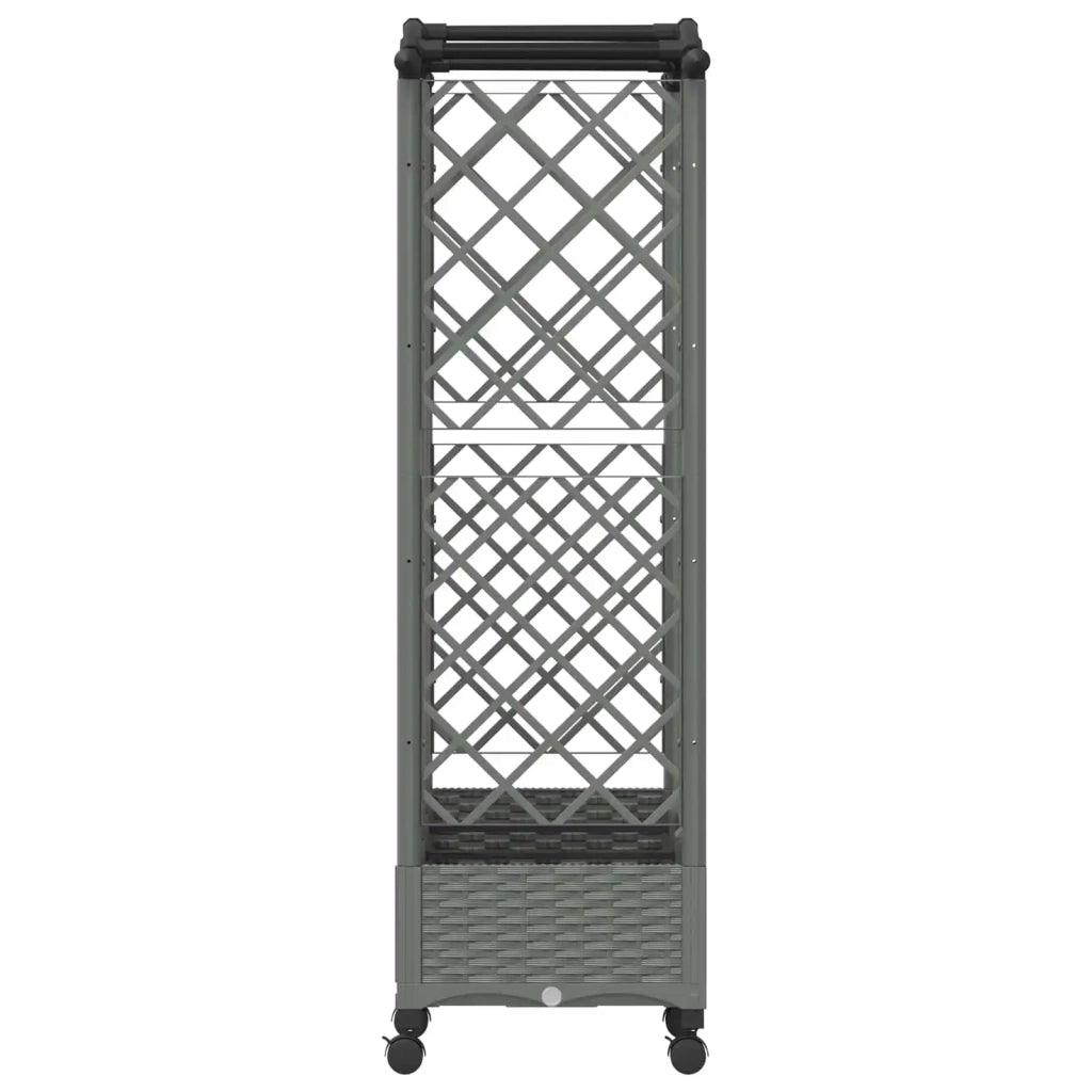 Letto Rialzato con Griglia e Tetto Grigio Chiaro PP 3423107