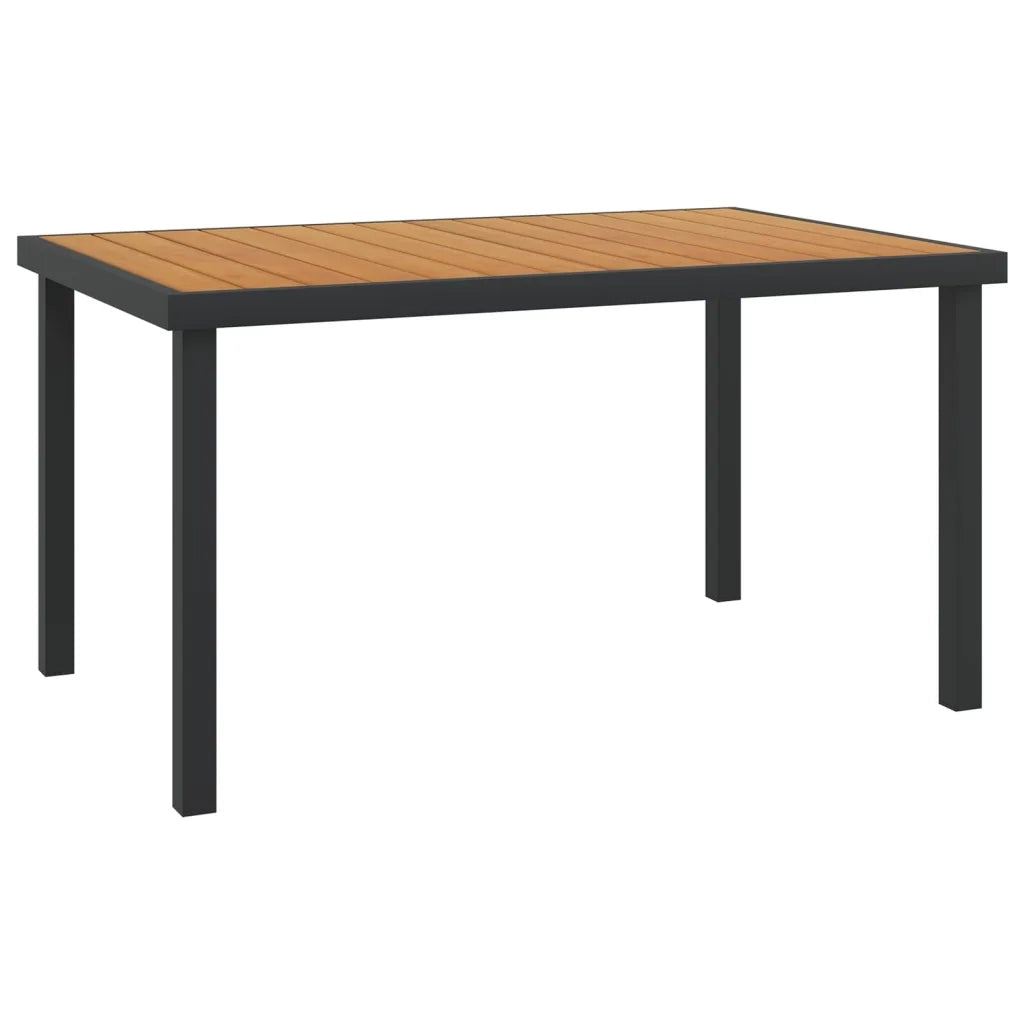 Tavolo da Giardino Marrone 140x90x74 cm in Alluminio e WPC
