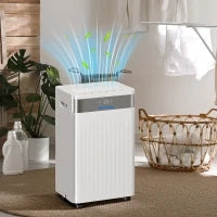 Deumidificatore, Serbatoio da 4,5 Litri, Timer 24 Ore, Display LED, Plastica, Bianco