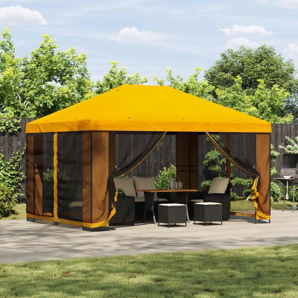 Gazebo 4 × 3 m Giallo Poliestere e Acciaio 190 900380