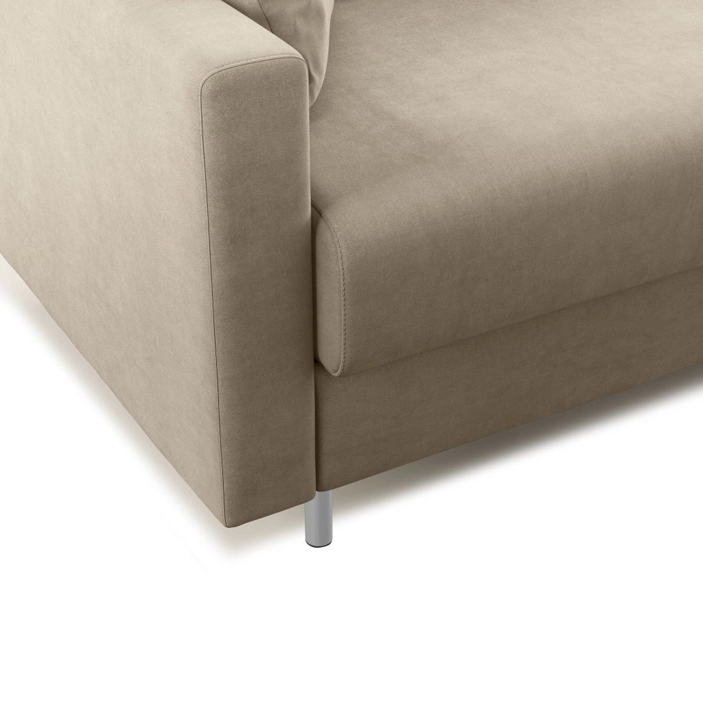 Megan Divano letto matrimoniale in microfibra smacchiabile T11 168 cm (mat. 120x197) tortora