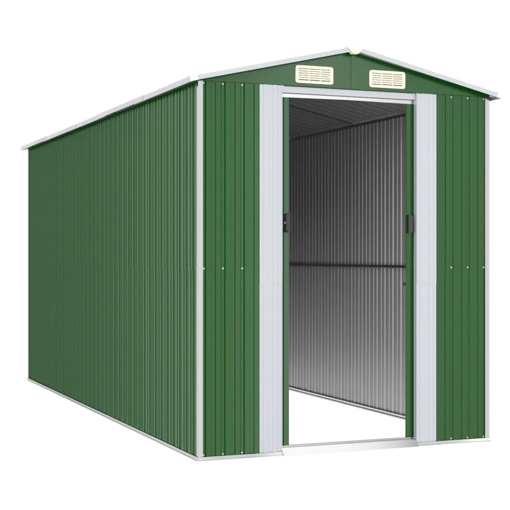 Capanno da Giardino Verde 192x440x223 cm Acciaio Zincato cod mxl 65888