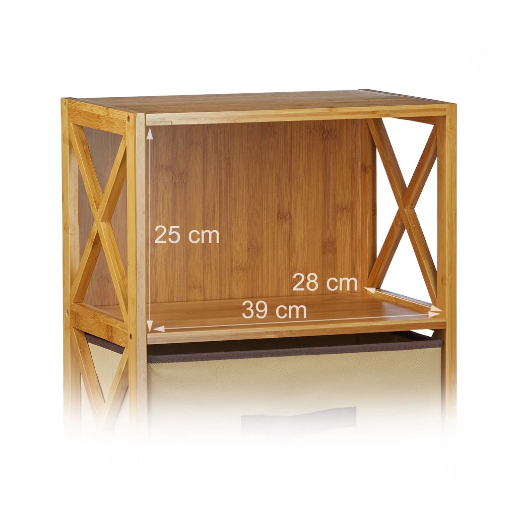 Mensola da bagno in bambù 2 ripiani 54 x 42 cm 3213095