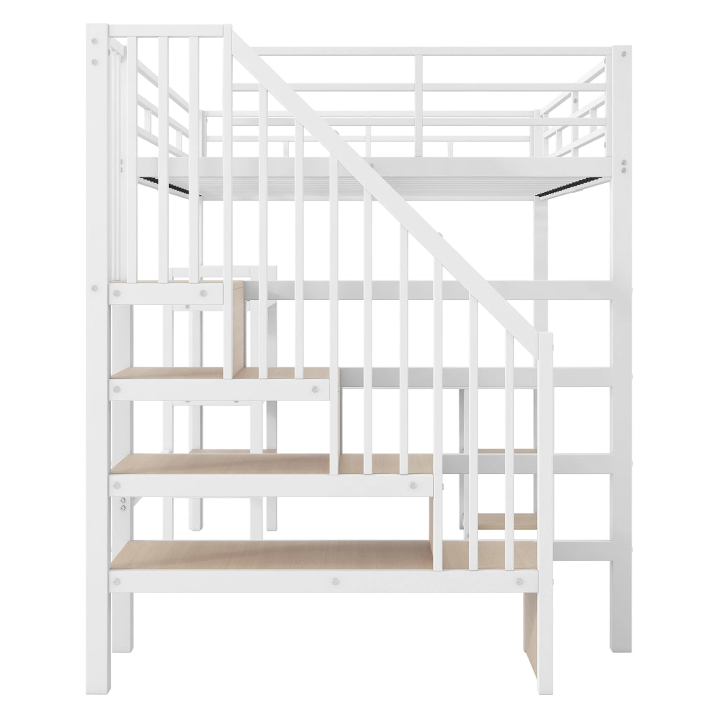 letto a castello in mdf e metallo bianco 255 x 146 cm