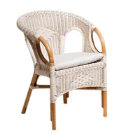 Poltrona da Giardino 60x60xh82 cm in Rattan Lucrezia Bianco
