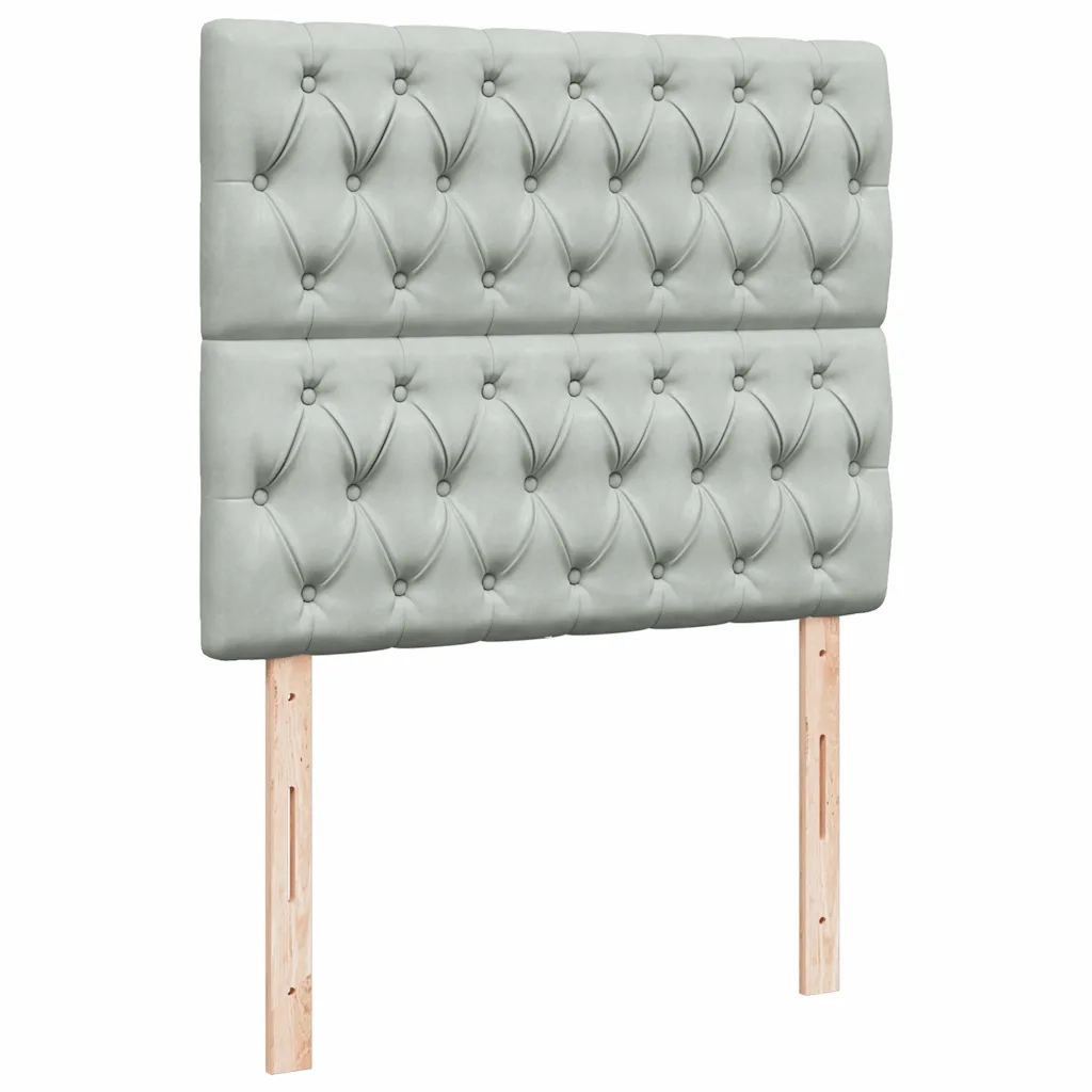 Giroletto a Molle con Materasso Grigio Chiaro 120x190cm Velluto