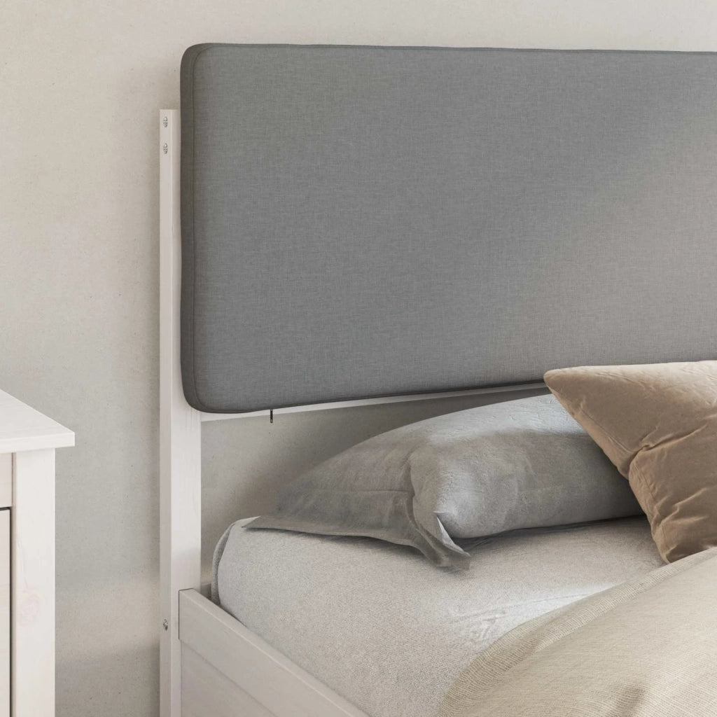 Letto con Testiera Rivestita Grigio chiaro 180 x 200 cm 3398148