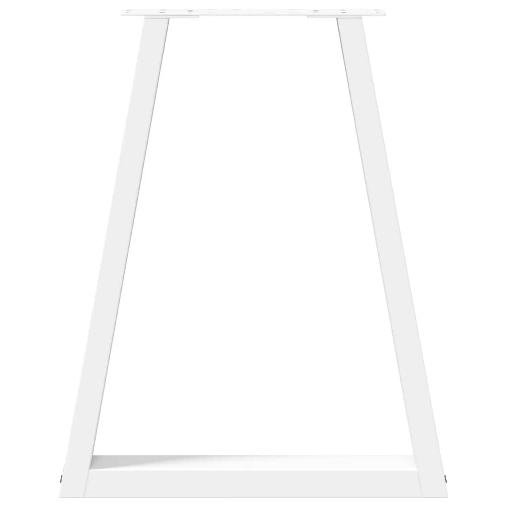 Gambe per tavolo da pranzo a forma di V 2 pz bianche 50x(72-73,3) cm in acciaio