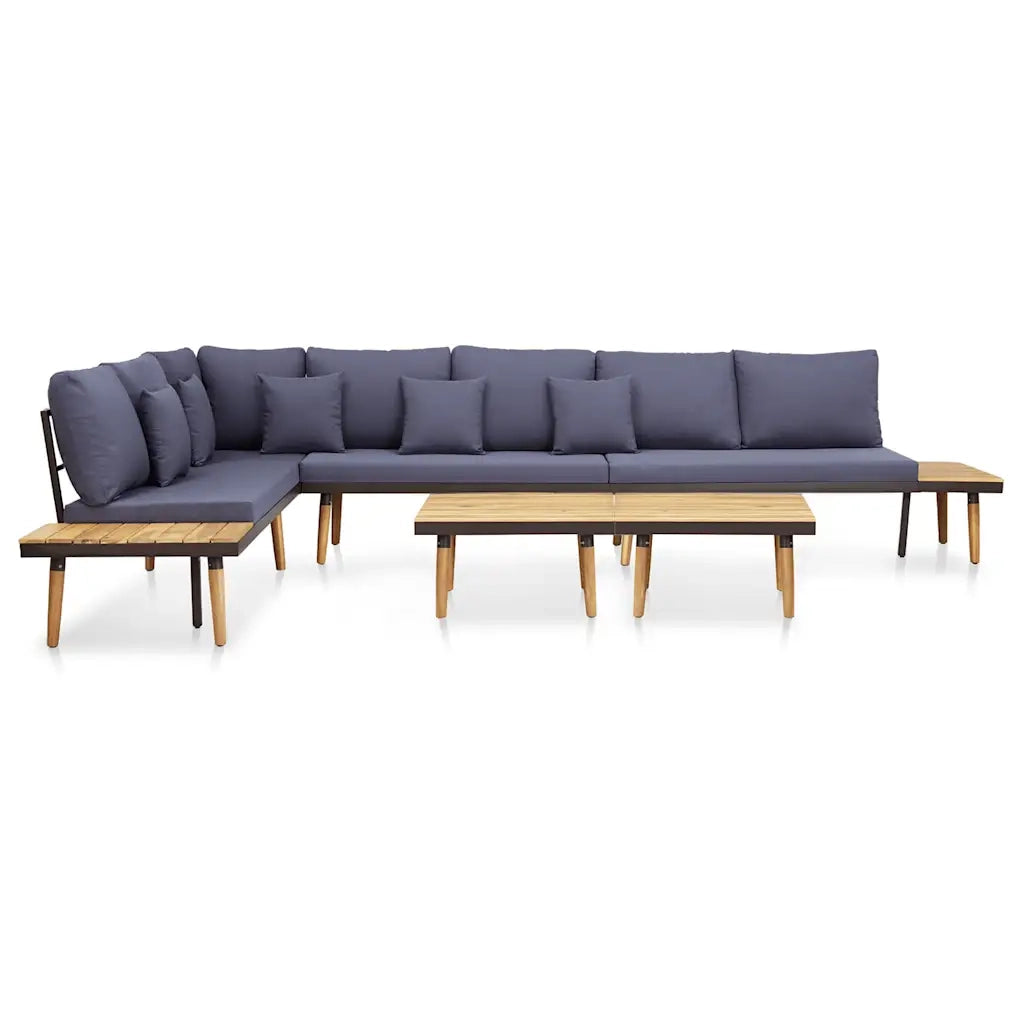 Set Divani da Giardino 7 Posti con Cuscini Legno Acacia Marrone cod mxl 39364