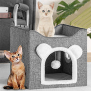 Cuccia Casa per Gatti Ingresso Arco Tiragraffi Casetta Animali Domestici 40x38cm