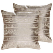 Set di 2 cuscini in cotone oro rosa 50 x 50 cm motivo geometrico metallizzato glamour