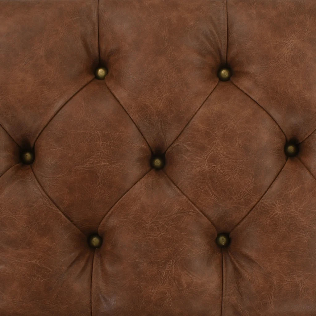 Cassapanca in Legno Massello di Abete e Similpelle 80,5x41x50cm   cod mxl 51924