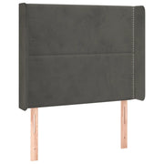 Testiera | Testata ad Orecchio GrigioScuro 103x16x118/128cm in Velluto