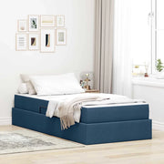 Letto con contenitore e materasso Blu 100 x 200 cm Poliestere
