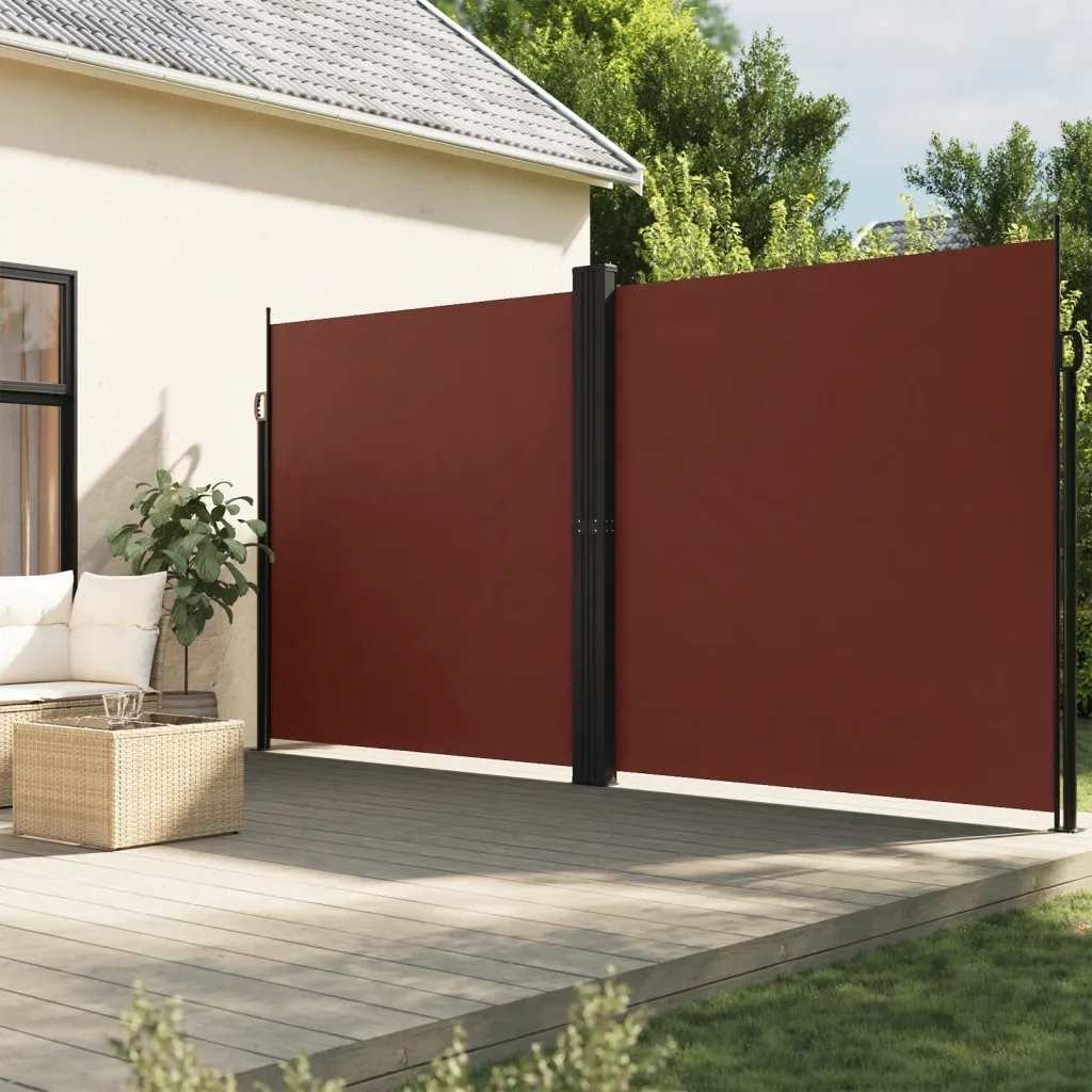 Tenda da Sole Laterale Retrattile Marrone 220x1000 cm 4004779