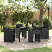 Set da Pranzo per Giardino 5 pcs Nero polyrattan 3380690