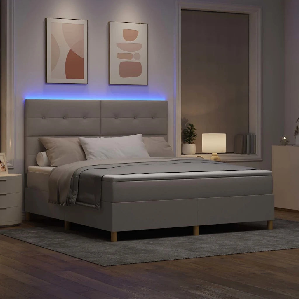 Letto a Sorgente LED con materasso Talpa 180 x 200 cm Tessuto 3343121