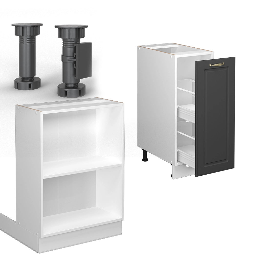 Vicco Isola cucina Antracite-Oro/Bianco 90 cm con cassetto, senza piano di lavoro