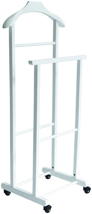 KIT DOPPIO INDOSSATORE FAGGIO DA CAMERA BIANCO IN LEGNO 43X33X105H CM