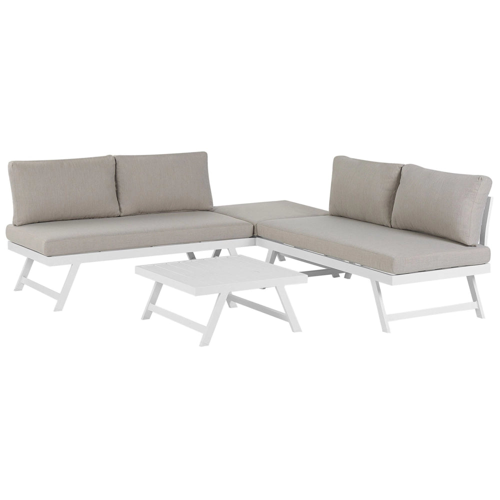 Set di 7 copricuscini per sedie da giardino Taupe in tessuto resistente ai raggi UV e all'acqua rimovibili