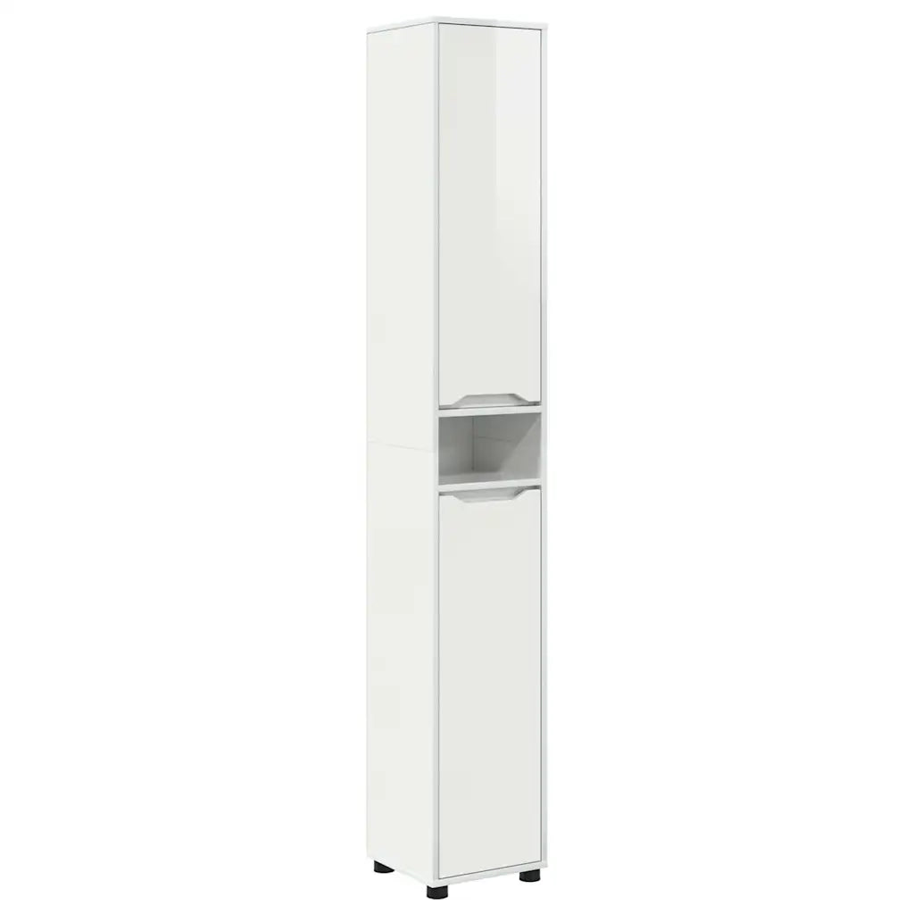 Set di mobili per il bagno con cassetto 4 pcs Bianco Lucido