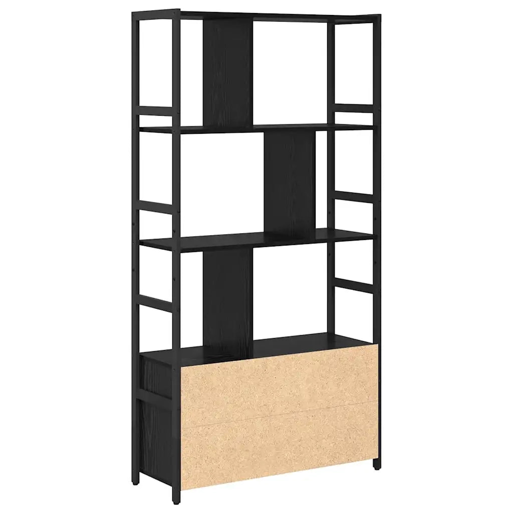 Libreria-Scaffale per Libri-Mobile di Stoccaggio Rovere Nero 80 x 30 x 155,5 cm Legno multistrato