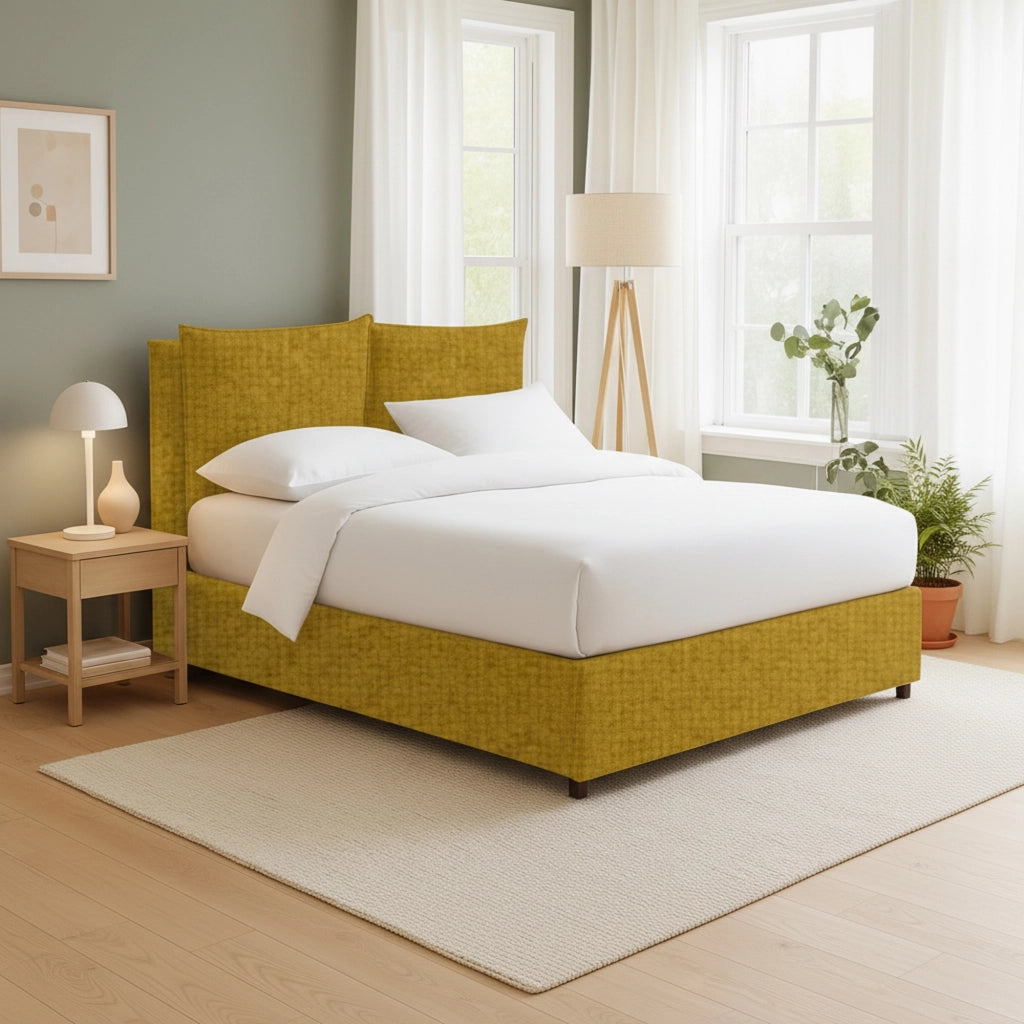 Todmorden, Letto Singolo Sfoderabile Made in Italy, Giallo Ocra