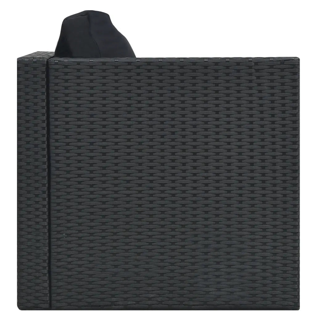 Set Divani da Giardino 5 pz con Cuscini in Polyrattan Nero 47813