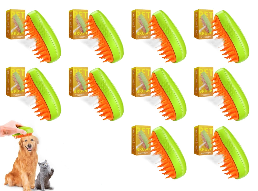 Bundle 10 Spazzole per Cani o Gatti 3 in 1 Autopulente a Vapore per Massaggi Spazzola per la Cura degli Animali Domestici - Rivenditore