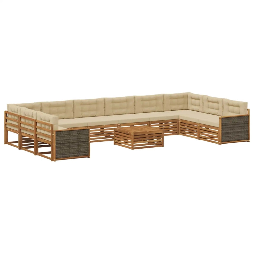 Set divani con cuscino 11 pcs Legno di Acacia Massello 3383921