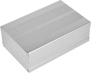 Decoder elettronico per progetto in alluminio leggero, finitura zinco-silver, dimensioni 55x106x160mm con interruttore a pressione.