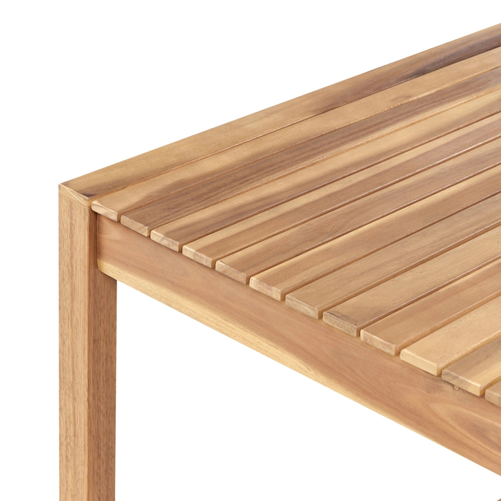 Set da Giardino Legno di Acacia chiaro con Tavolo e 8 Sedie con Cuscini rosso giardino terrazzo