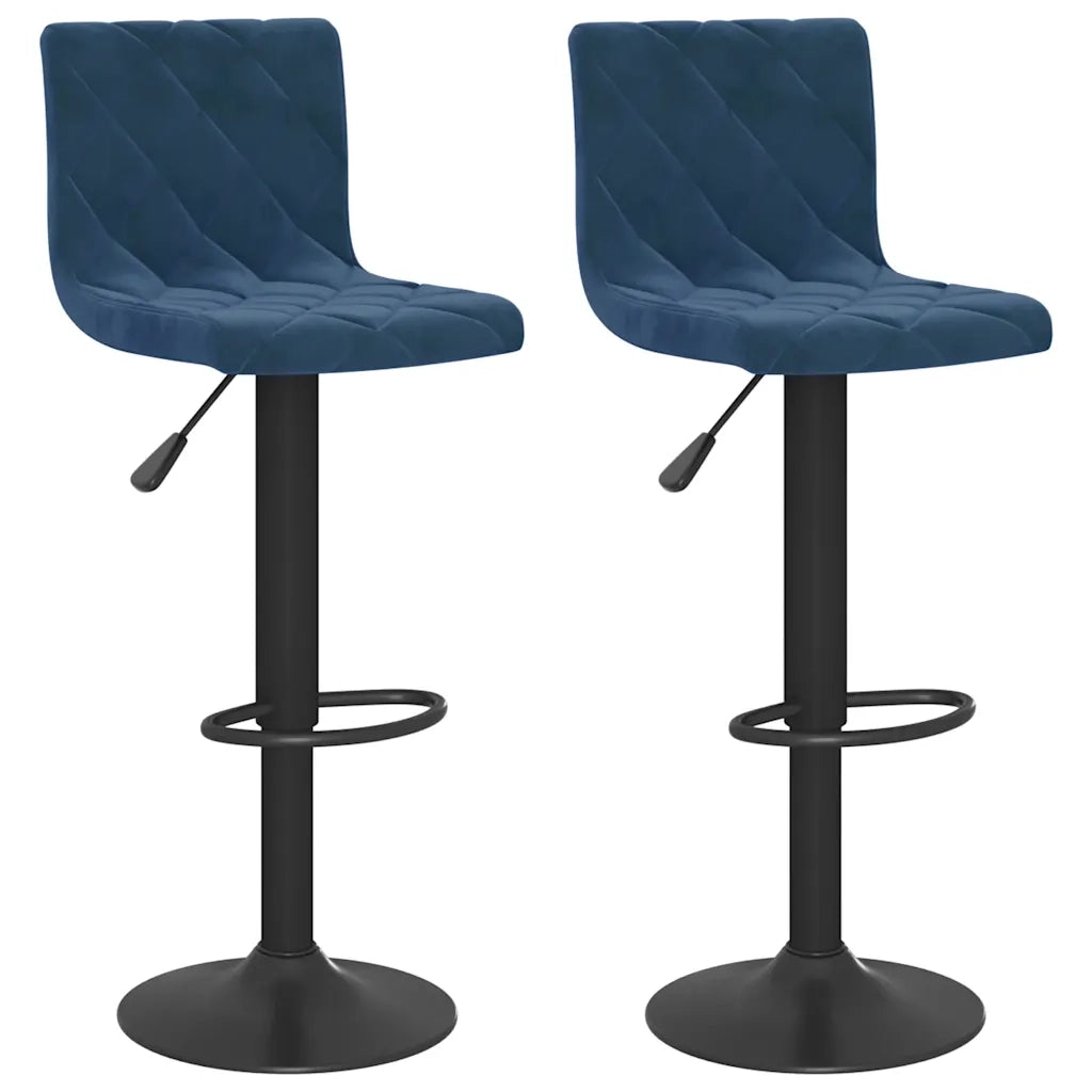 vidaXL Sgabelli da Bar 2 pz Blu in Velluto