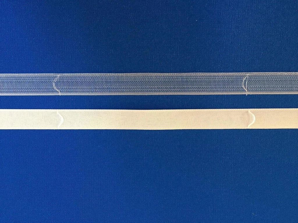 Fettuccia Per Tende A Pacchetto Con Ponticelli - Nastro Bianco Termoadesiva Vendita al Metro lineare  (Termoadesivo Bianco FET 07)