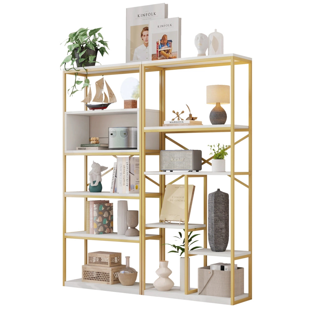 Libreria moderna 160x29,5x180 cm in MDF e metallo