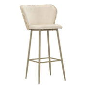 Set di 2 Sgabelli Alti VKH883, Beige, Poliestere, 55x58x106 cm