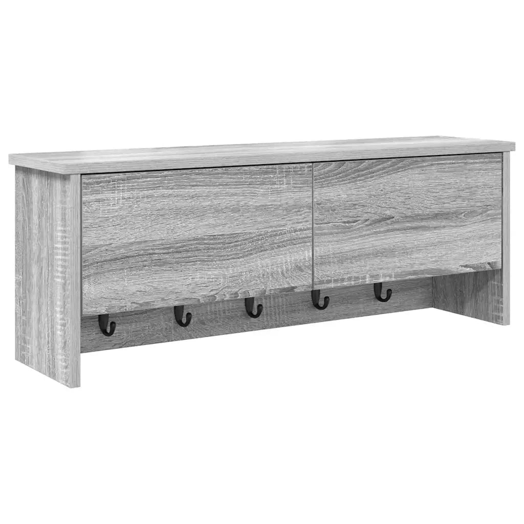 Appendiabiti a muro con porta Grigio Sonoma 80 x 20 x 30 cm 874344