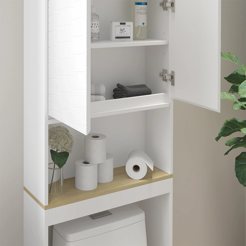 Vicco Set di mobili da bagno Bianco/quercia 3 parti